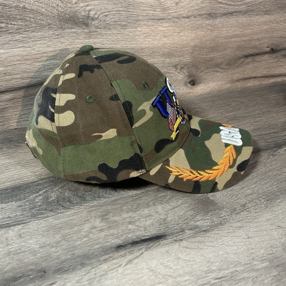 Camo USA military Flag Hat Adjustable - Picture 3 of 7